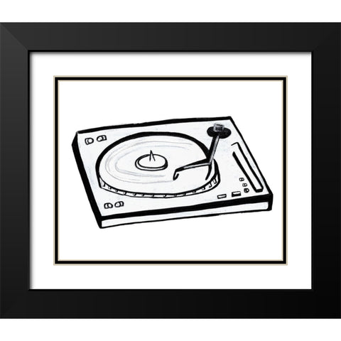 Vinyl Sketch Black Modern Wood Framed Art Print with Double Matting by Tava, Alexandria