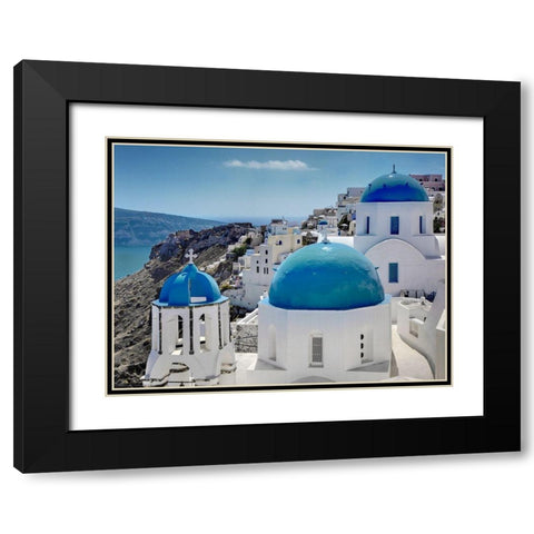 Santorini Saturday Black Modern Wood Framed Art Print with Double Matting by Delimont, Danita