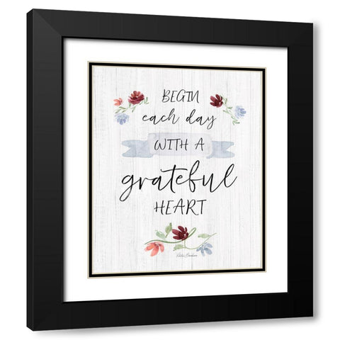 Grateful Heart Black Modern Wood Framed Art Print with Double Matting by Brockmon, Kristen