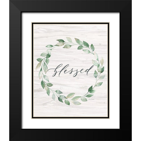 Blessed Wreath Black Modern Wood Framed Art Print with Double Matting by Brockmon, Kristen