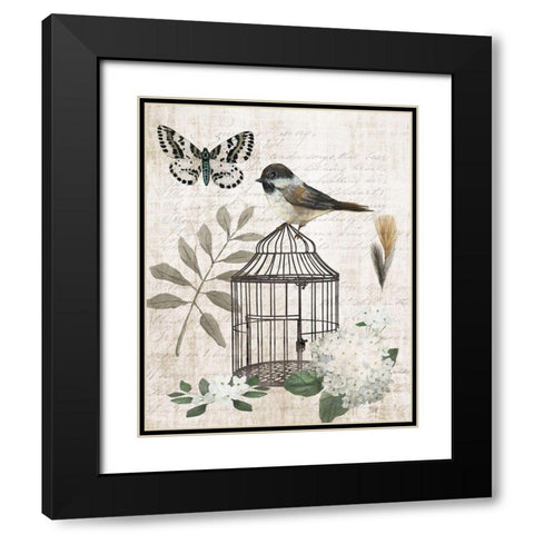 Vintage Menagerie II Black Modern Wood Framed Art Print with Double Matting by Nan