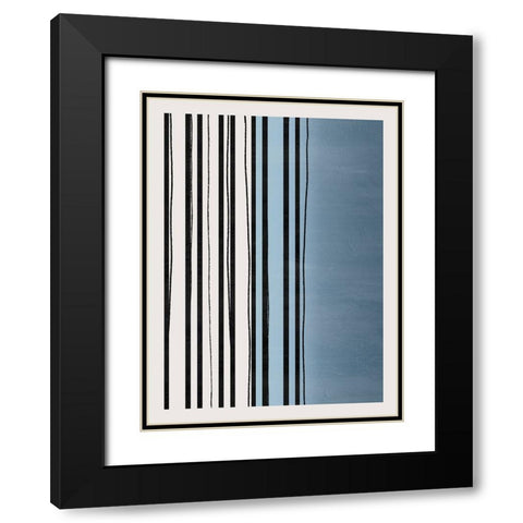 Abstract Azul Black Modern Wood Framed Art Print with Double Matting by Carpentieri, Natalie