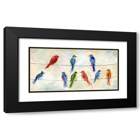 Chatter Black Modern Wood Framed Art Print with Double Matting by Dunlap, Marilyn