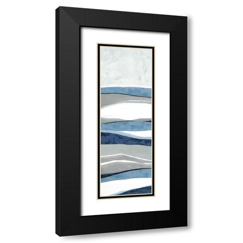Blue Panorama I Black Modern Wood Framed Art Print with Double Matting by Tava Studios