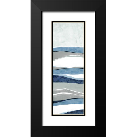 Blue Panorama I Black Modern Wood Framed Art Print with Double Matting by Tava Studios