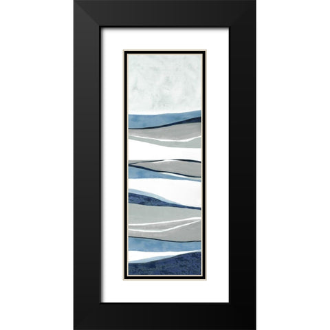 Blue Panorama II Black Modern Wood Framed Art Print with Double Matting by Tava Studios