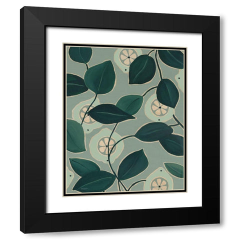 Monochrome Limes Black Modern Wood Framed Art Print with Double Matting by Robinson, Carol