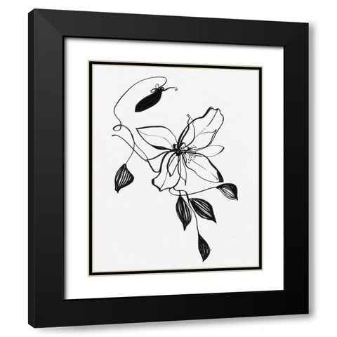 Wild Clematis I Black Modern Wood Framed Art Print with Double Matting by Swatland, Sally