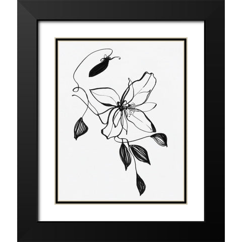 Wild Clematis I Black Modern Wood Framed Art Print with Double Matting by Swatland, Sally