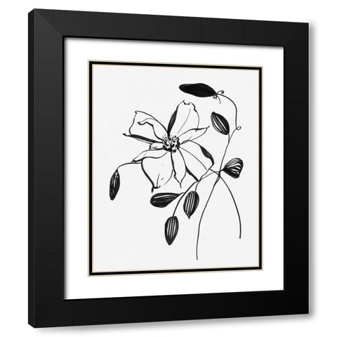 Wild Clematis II Black Modern Wood Framed Art Print with Double Matting by Swatland, Sally