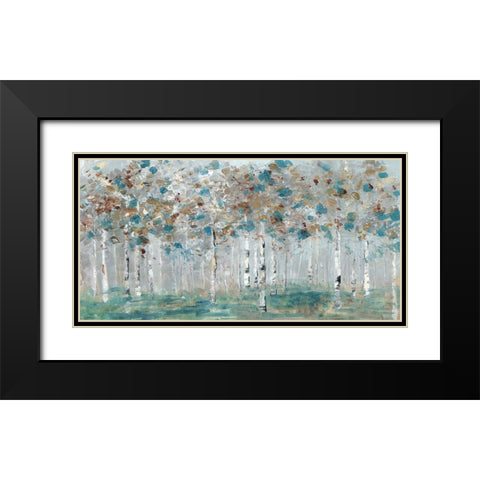 Teal Forest Black Modern Wood Framed Art Print with Double Matting by Swatland, Sally