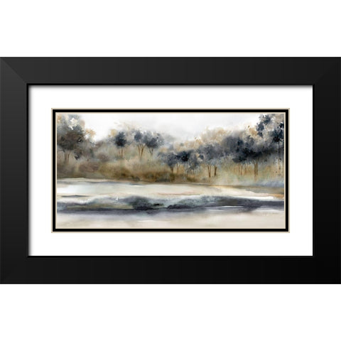Silent River Black Modern Wood Framed Art Print with Double Matting by Robinson, Carol