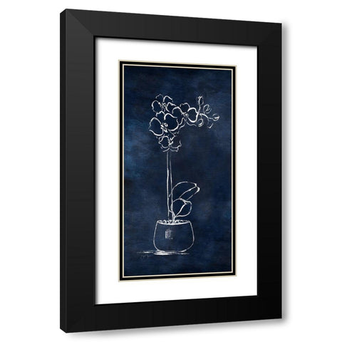 Indigo Orchid I Black Modern Wood Framed Art Print with Double Matting by Tava Studios