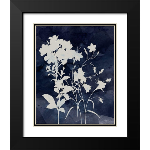 Indigo Botanical II Revisited Black Modern Wood Framed Art Print with Double Matting by Robinson, Carol