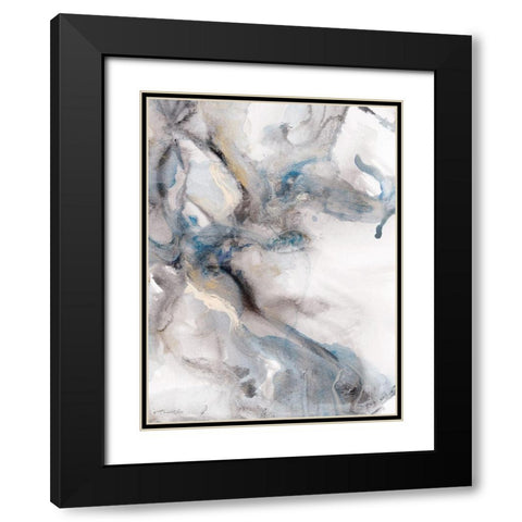 Marble Trance Black Modern Wood Framed Art Print with Double Matting by Chang, Stella