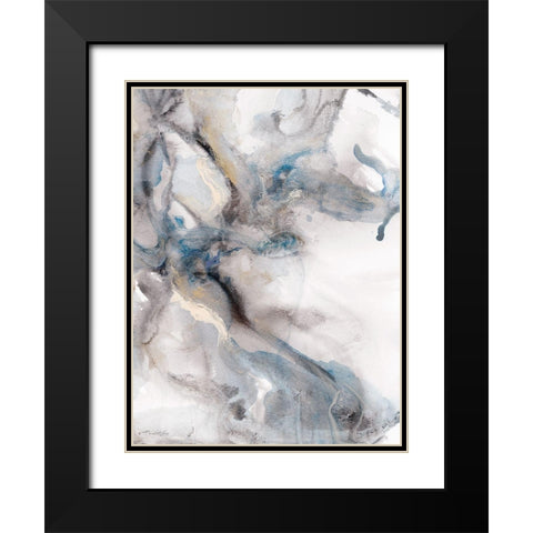 Marble Trance Black Modern Wood Framed Art Print with Double Matting by Chang, Stella