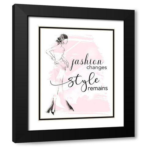 Fashion Changes Style Remains Black Modern Wood Framed Art Print with Double Matting by Tava Studios