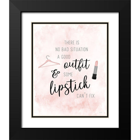 Outfit and Lipstick Black Modern Wood Framed Art Print with Double Matting by Carpentieri, Natalie