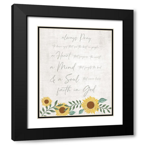 Always Pray Black Modern Wood Framed Art Print with Double Matting by Carpentieri, Natalie