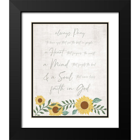 Always Pray Black Modern Wood Framed Art Print with Double Matting by Carpentieri, Natalie