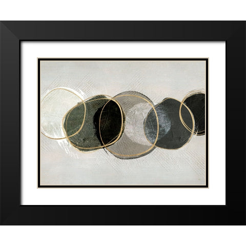 River Rock Black Modern Wood Framed Art Print with Double Matting by Jill, Susan