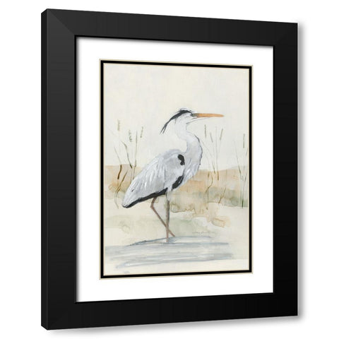Heron I Black Modern Wood Framed Art Print with Double Matting by Swatland, Sally