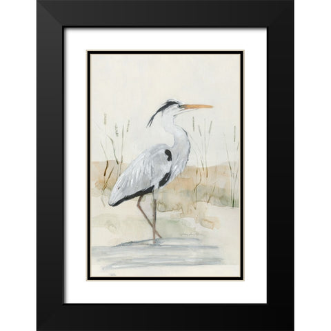 Heron I Black Modern Wood Framed Art Print with Double Matting by Swatland, Sally