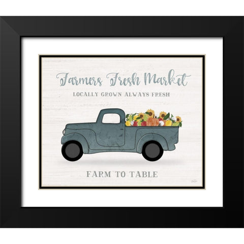 Fresh Sunflowers Truck Black Modern Wood Framed Art Print with Double Matting by Carpentieri, Natalie