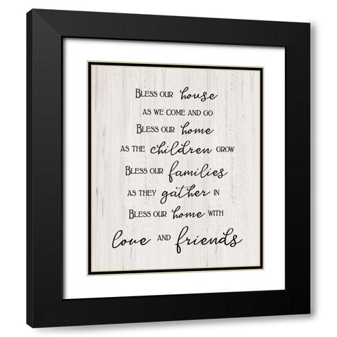 Love And Friends Black Modern Wood Framed Art Print with Double Matting by CAD Designs