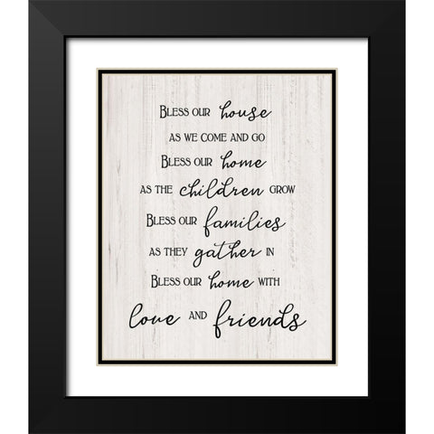 Love And Friends Black Modern Wood Framed Art Print with Double Matting by CAD Designs