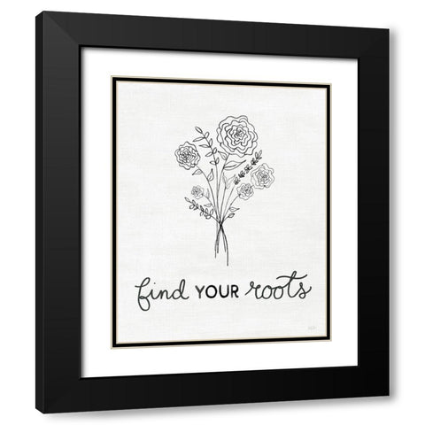 Find Your Roots Sketch Black Modern Wood Framed Art Print with Double Matting by Carpentieri, Natalie