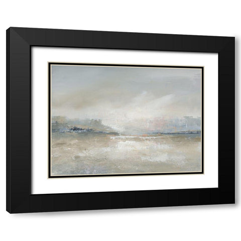 Horizon Haze Black Modern Wood Framed Art Print with Double Matting by Nan