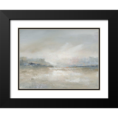 Horizon Haze Black Modern Wood Framed Art Print with Double Matting by Nan