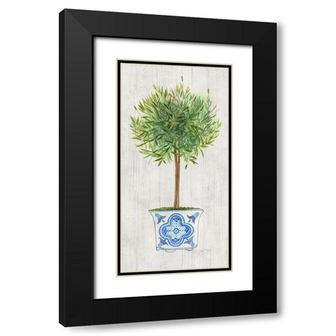Rosemary Topiary Black Modern Wood Framed Art Print with Double Matting by Tava Studios