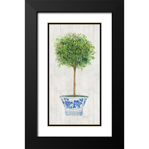 Thyme Topiary Black Modern Wood Framed Art Print with Double Matting by Tava Studios