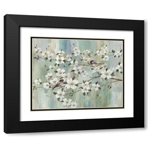 Springs Song Black Modern Wood Framed Art Print with Double Matting by Nan