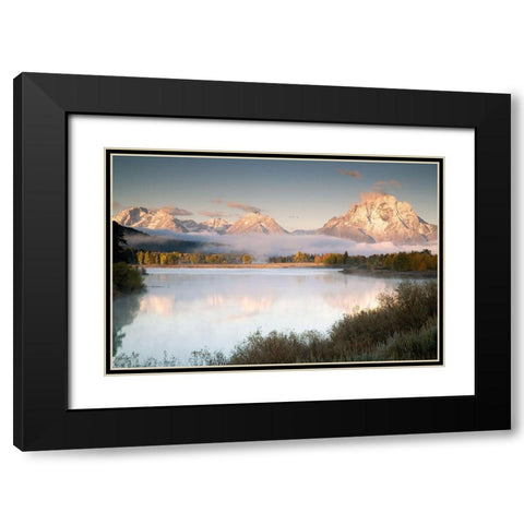 Snake River Fog Black Modern Wood Framed Art Print with Double Matting by Delimont, Danita