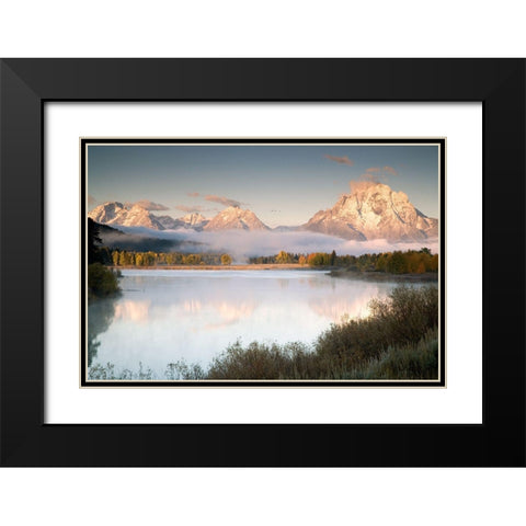 Snake River Fog Black Modern Wood Framed Art Print with Double Matting by Delimont, Danita