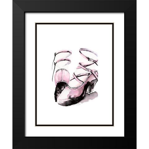 Strappy Platform Black Modern Wood Framed Art Print with Double Matting by Chang, Stella