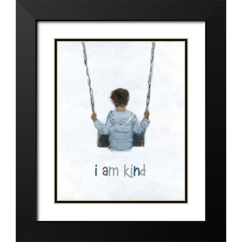 Boy on a Swing Black Modern Wood Framed Art Print with Double Matting by Swatland, Sally