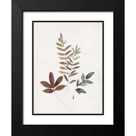 Autumn Leaves II Black Modern Wood Framed Art Print with Double Matting by Swatland, Sally