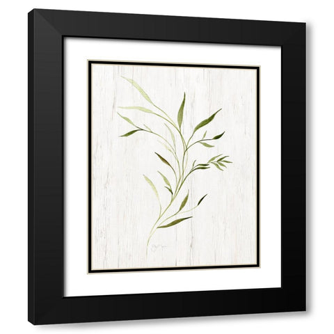 Windblown Leaves II Black Modern Wood Framed Art Print with Double Matting by Tava Studios