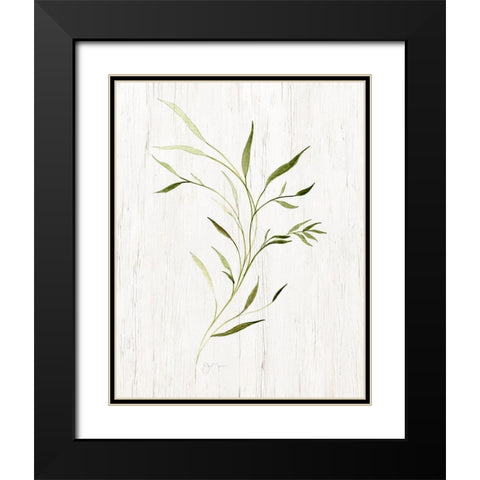 Windblown Leaves II Black Modern Wood Framed Art Print with Double Matting by Tava Studios