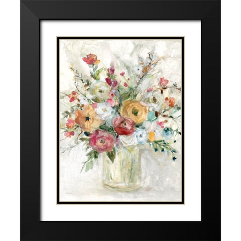 Contemporary Bouquet Black Modern Wood Framed Art Print with Double Matting by Robinson, Carol