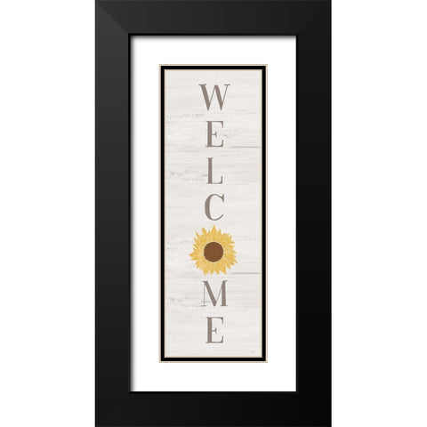 Sunflower Welcome Black Modern Wood Framed Art Print with Double Matting by Carpentieri, Natalie