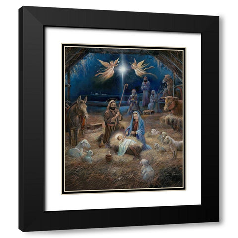 Silent Night Black Modern Wood Framed Art Print with Double Matting by Manning, Ruane