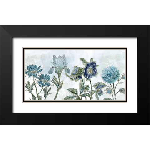 Vintage Shades Of Blue Black Modern Wood Framed Art Print with Double Matting by Nan