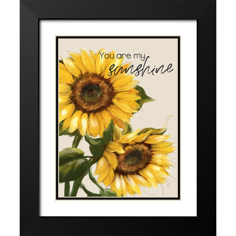 You Are My Sunshine Black Modern Wood Framed Art Print with Double Matting by Knutsen, Conrad
