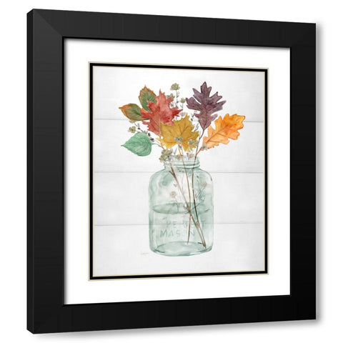 Harvest Home Leaves II Black Modern Wood Framed Art Print with Double Matting by Finn, Livi