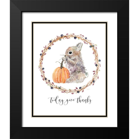 Harvest Home Bunny Black Modern Wood Framed Art Print with Double Matting by Finn, Livi
